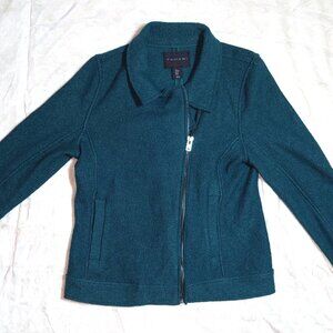 Tahari Teal Asymmetrical Zip Jacket – Size M